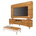 Ver imagem 1 de Rack Bancada Elara e Painel Armony Cinamomo com Mesa de Centro Cadenza Off White Cinamomo - Hb Mó