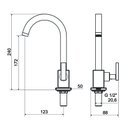Ver imagem 2 de Torneira para Lavatório de Mesa Meber 1190 C 35 1/4V