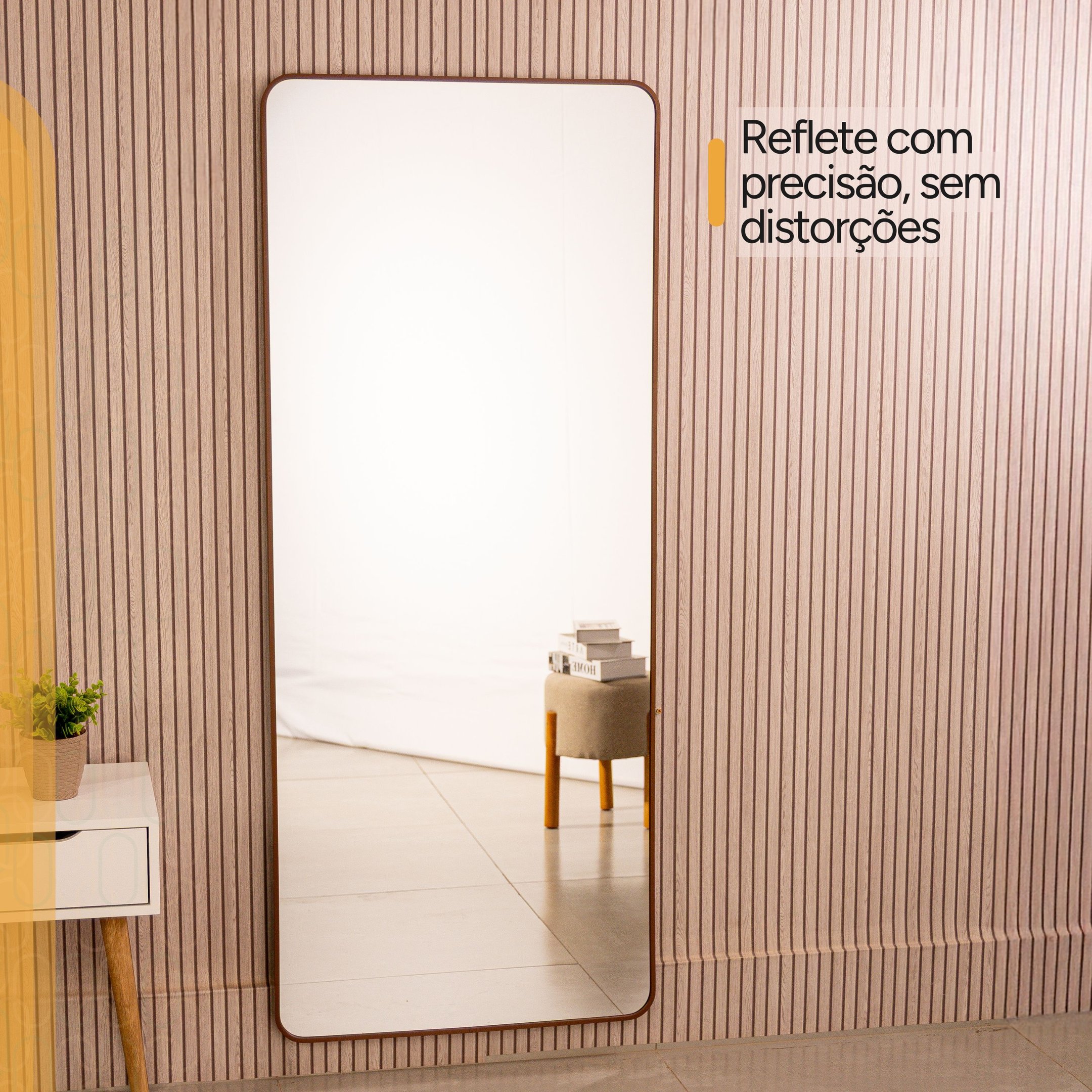 Espelho Grande Corpo Inteiro Retangular com Moldura em Metal Industrial 170 X 70cm - 3