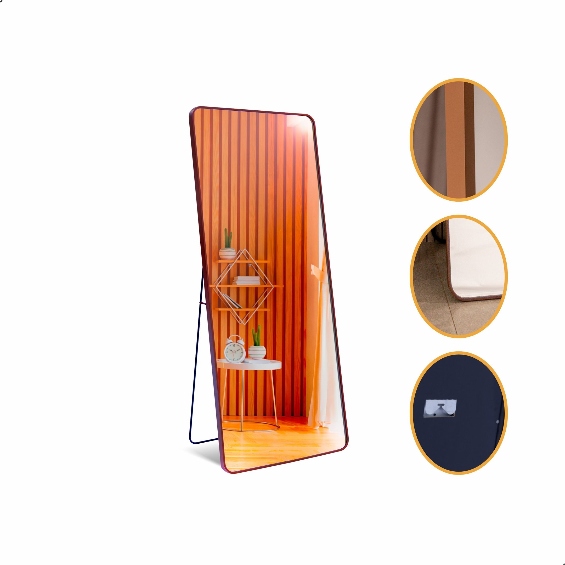 Espelho Grande Corpo Inteiro Retangular com Moldura em Metal Industrial 170 X 70cm - 1
