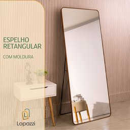 Espelho Grande Corpo Inteiro Retangular com Moldura em Metal Industrial 170 X 70cm - 2