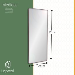 Espelho Grande Corpo Inteiro Retangular com Moldura em Metal Industrial 170 X 70cm - 8