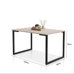 Mesa Industrial 120x80 com Base de Metal e Tampo em Mdf – Design Moderno e Funcional - 4