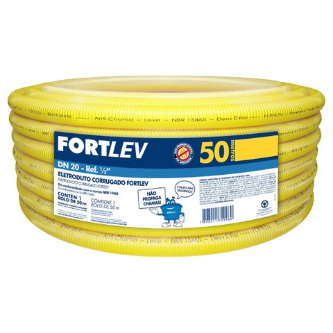 Eletroduto 3/4" Corrugado Amarelo 50m Fortlev