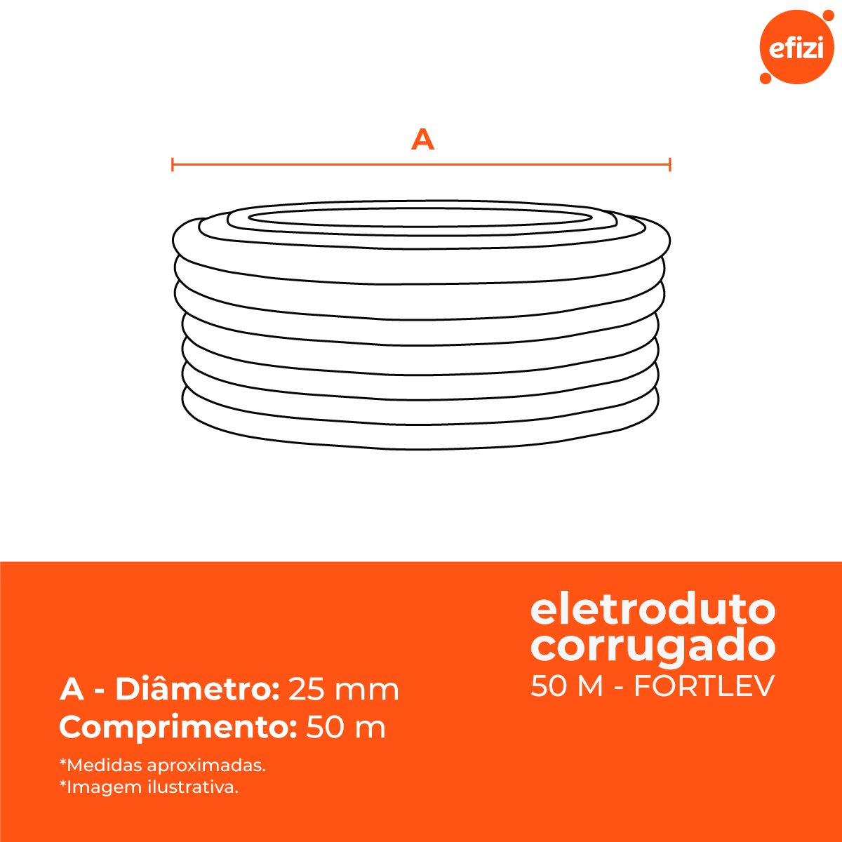 Eletroduto 3/4" Corrugado Amarelo 50m Fortlev - 3