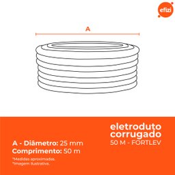 Eletroduto 3/4" Corrugado Amarelo 50m Fortlev - 3