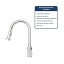 Ver imagem 2 de Torneira Misturador Monocomando para Cozinha de Mesa Bica Alta 1/2'' Curve Flex Cromado Addra