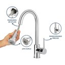 Ver imagem 3 de Torneira Misturador Monocomando para Cozinha de Mesa Bica Alta 1/2'' Curve Flex Cromado Addra