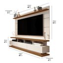 Ver imagem 3 de Rack com Painel para TV até 72 Polegadas MDF 180CMX190CM Rodízios Off White Freijó Vivare