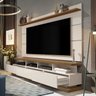 Rack com Painel para TV até 72 Polegadas 190cmx180cm com Rodízios Off White/Freijó Vivare - 5