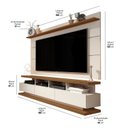 Ver imagem 3 de Rack com Painel para TV até 72 Polegadas MDF 180cmx190cm Rodízios Off White Freijó Vivare