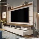 Ver imagem 5 de Rack com Painel para TV até 72 Polegadas MDF 180CMX190CM Rodízios Off White Freijó Vivare