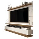 Ver imagem 2 de Rack com Painel para TV até 72 Polegadas MDF 180CMX190CM Rodízios Off White Freijó Vivare