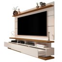Ver imagem 4 de Rack com Painel para TV até 72 Polegadas MDF 180CMX190CM Rodízios Off White Freijó Vivare