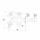Ver imagem 2 de Torneira Tanque com Adaptador para Máquina 1131 Supernova C21 Meber Metais