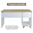 Ver imagem 5 de Kit Home Office e Escritório Completo para 2 Pessoas - 2 Peças - Escrivaninha Sky Retrô Branco/Olmo Artany