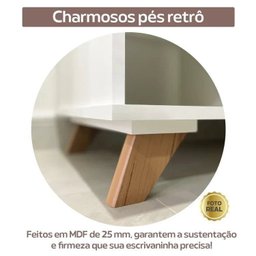 Kit Home Office e Escritório Completo para 2 Pessoas - 2 Peças - Escrivaninha Sky Retrô - 8