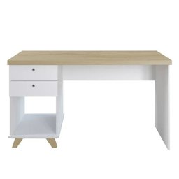 Kit Home Office e Escritório Completo para 2 Pessoas - 2 Peças - Escrivaninha Sky Retrô - 18