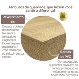Kit Home Office e Escritório Completo para 2 Pessoas - 2 Peças - Escrivaninha Sky Retrô - 9