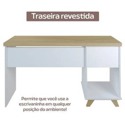 Kit Home Office e Escritório Completo para 2 Pessoas - 2 Peças - Escrivaninha Sky Retrô - 7