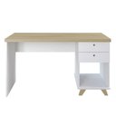 Ver imagem 2 de Kit Home Office e Escritório Completo para 2 Pessoas - 2 Peças - Escrivaninha Sky Retrô Branco/Olmo Artany