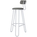 Ver imagem 4 de Kit 03 Banqueta Alta Bar Cozinha Sala de Jantar Áris C01 Branco Courino Cinza - Lyam Decor