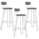 Ver imagem 1 de Kit 03 Banqueta Alta Bar Cozinha Sala de Jantar Áris C01 Branco Courino Cinza - Lyam Decor