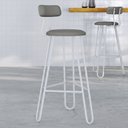 Ver imagem 2 de Kit 03 Banqueta Alta Bar Cozinha Sala de Jantar Áris C01 Branco Courino Cinza - Lyam Decor