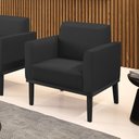 Ver imagem 2 de Poltrona Base de Madeira Fixa Preto Marisa Corino Preto D03 - D’Rossi
