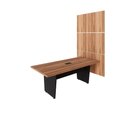 Ver imagem 3 de Mesa Reunião 2,00m x 0,90m 1CX Tomada e 3 Painéis de TV F5 Cor:Nogal com Preto