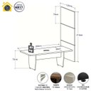 Ver imagem 2 de Mesa Reunião 2,00m x 0,90m 1CX Tomada e 3 Painéis de TV F5 Cor:Nogal com Preto