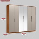 Ver imagem 2 de Guarda Roupa Casal 6 Portas com Espelho e 6 Gavetas Equador - Nogueira/nude Prime Tx
