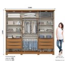 Ver imagem 6 de Guarda-Roupa Casal Napoli com Espelho 6 Portas 6 Gavetas Cinamomo/Avelã - Henn