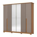 Ver imagem 4 de Guarda-Roupa Casal Napoli com Espelho 6 Portas 6 Gavetas Cinamomo/Avelã - Henn