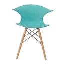 Ver imagem 2 de Cadeira Charles Eames New Wood Design Pelegrin Pw-079 Azul Celeste