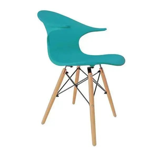 Cadeira Charles Eames New Wood Design Pelegrin Pw-079 Azul Celeste