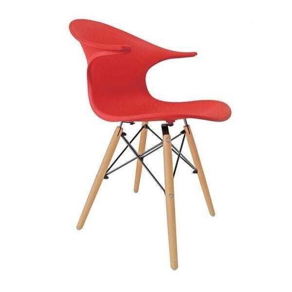 Cadeira Charles Eames New Wood Design Pelegrin Pw-079 Vermelha - 1