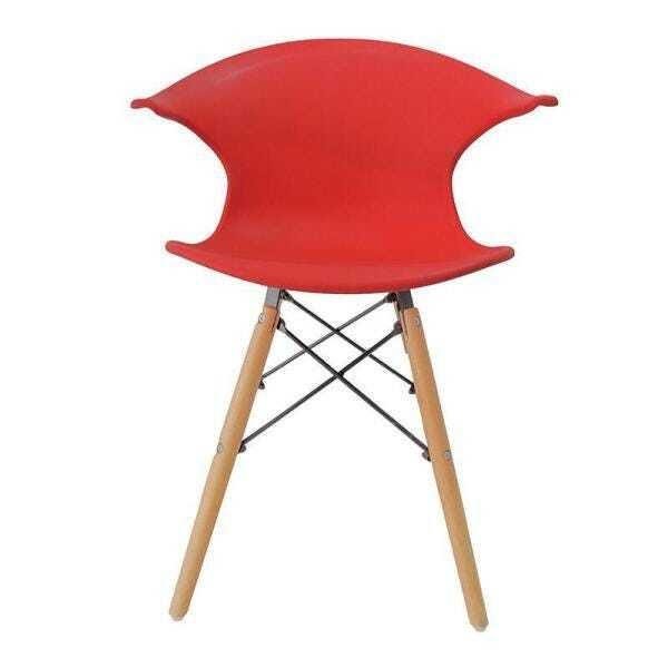 Cadeira Charles Eames New Wood Design Pelegrin Pw-079 Vermelha - 3