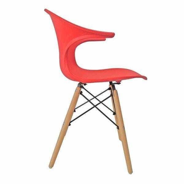 Cadeira Charles Eames New Wood Design Pelegrin Pw-079 Vermelha - 2