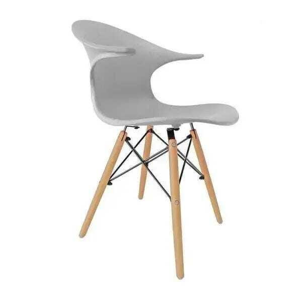 Cadeira Charles Eames New Wood Design Pelegrin Pw-079 Cinza
