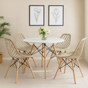 Ver imagem 1 de Kit Mesa Redonda Chanfrada Eames 90cm com 4 Cadeiras Kaila La Mobilia