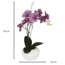 Ver imagem 1 de Arranjo de Orquídea Rosa e Branca com Vaso Branco Decorativo