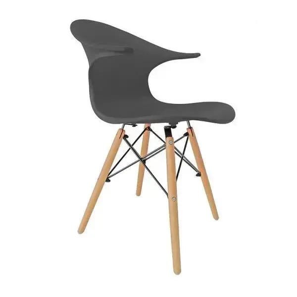 Cadeira Charles Eames New Wood Design Pelegrin Pw-079 Cinza Escuro - 1