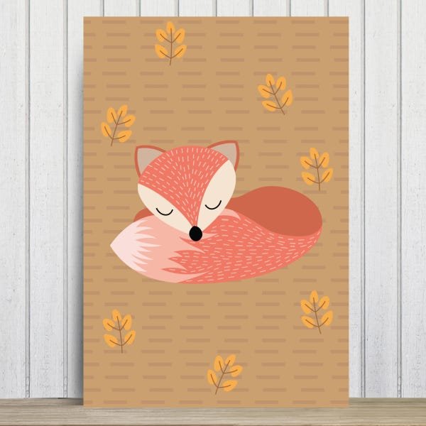 Placa Decorativa MDF Infantil Raposinha 4 30x40cm - 1