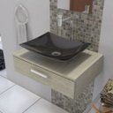 Ver imagem 1 de Cuba de Apoio Para Banheiro e Lavabo Modelo Folha Preta
