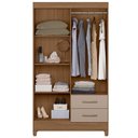 Ver imagem 3 de Guarda Roupa Solteiro Chile 4p 103 Cm Carvalho Fendi Moval