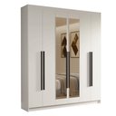 Ver imagem 2 de Guarda-roupa Casal 6 Portas Batentes com Espelho Saturno Madesa Branco/preto