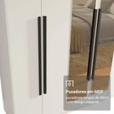 Ver imagem 6 de Guarda-roupa Casal 6 Portas Batentes com Espelho Saturno Madesa Branco/preto
