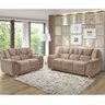 Conjunto Sofá 2 e 3 Lugares Suede Amassado Cordoba Hellen Estofados Castor - 1