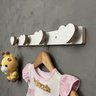 Cabideiro de Parede Infantil Coração Suporte Gancho Roupas:branco - 3